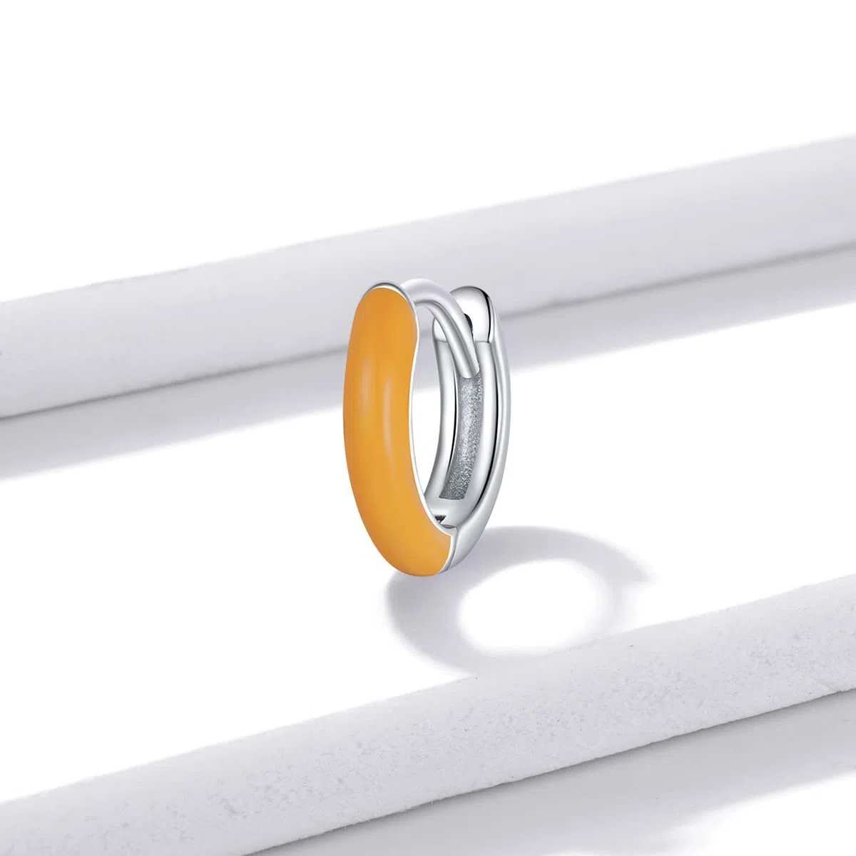 Orecchini a Cerchio d'oro 925 Argento Sterling Piccolo Orecchini a Cerchio penzolamento Zirconia cubica in Oro Bianco Femminile Boho femmini