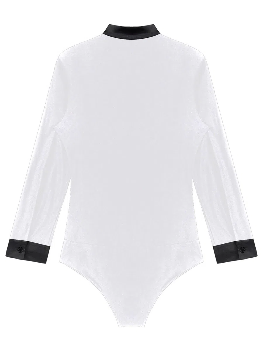 Jhaoyu Maglia da uomo con glitter latino, a maniche lunghe, con scollo a V, per ginnastica, tango jazz, danza