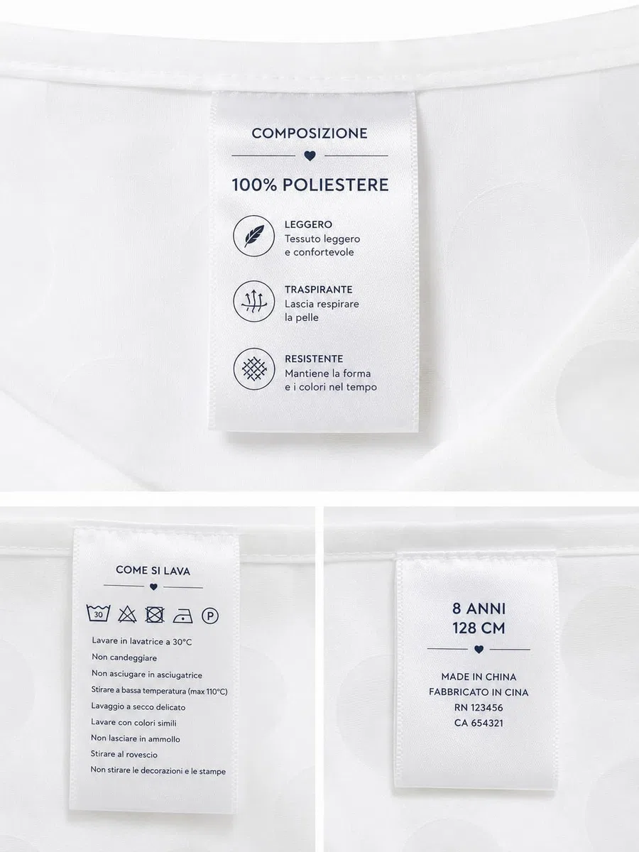 Generico Abito da Bambina Bianco con Pois, Vestito Ragazza Senza Maniche, Elegante e Perfetto per Cerimonie, Matrimoni, Battesimi e Occasioni Speciali 6964