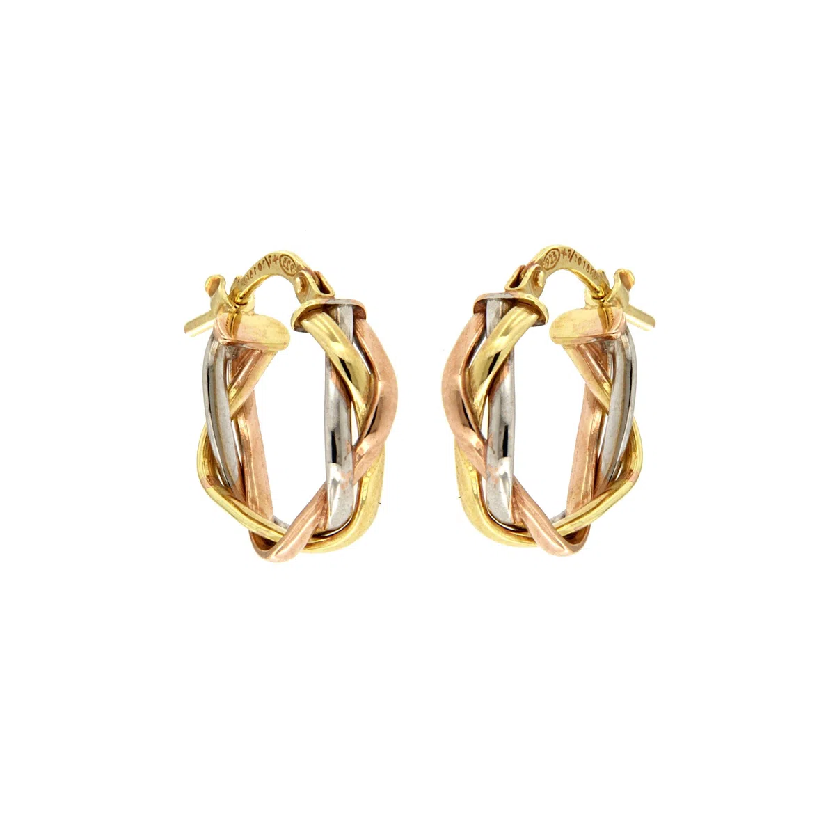 DelPia, Orecchino Modello Dea Aita Treccia in Oro 18 carati e Argento Sterling 925
