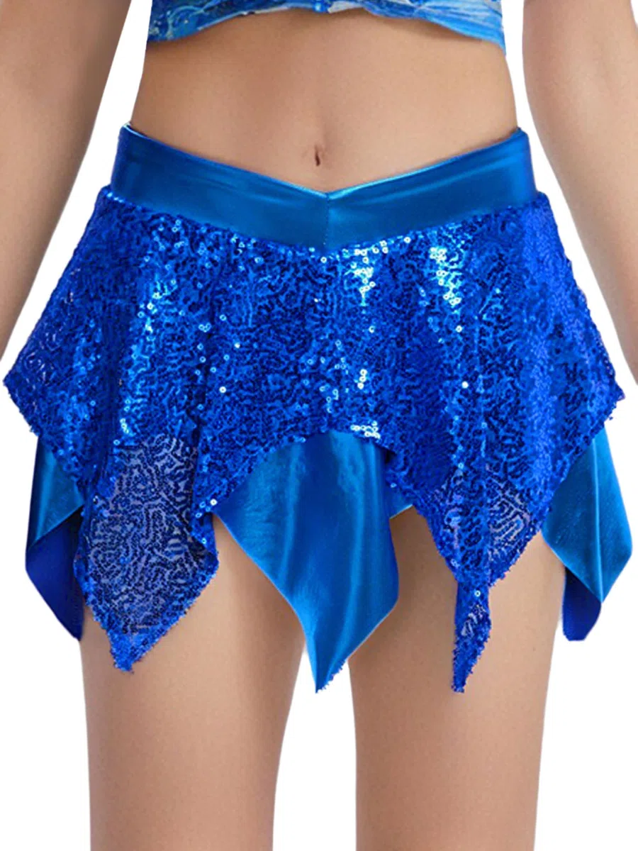 Yhong 2 Pezzi Tuta da Danza Bambina in Paillettes Senza Maniche Crop Top + Gonna Completo da Ballo di Strada Dancewear