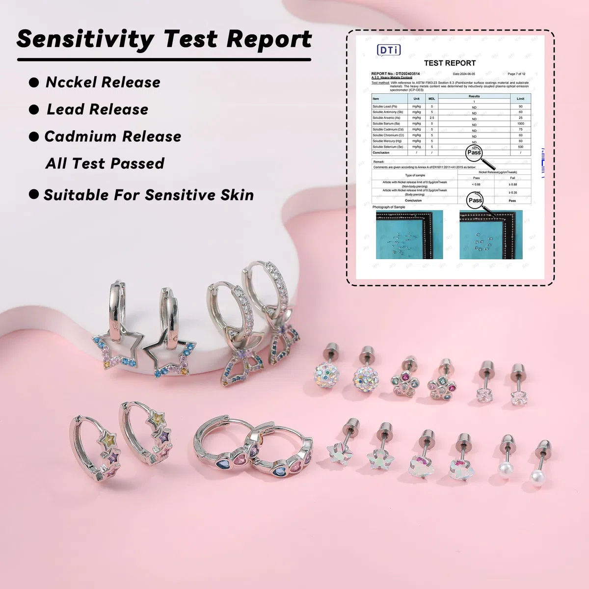 LOFITOR 10 Paia Orecchini a Vite Ipoallergenici, Acciaio Chirurgico, Piccoli Huggie, Pendenti CZ Stella Farfalla, Set Stud a Vite per Orecchie Sensibili Donne Ragazze