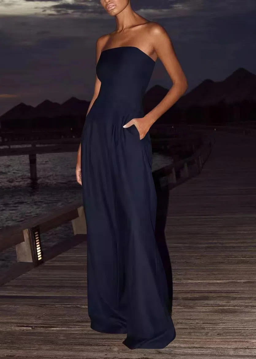 shownicer Tute Donna Monopezzi E Tutine Elegante Tuta Lunga Casual Jumpsuit Senza Maniche Tinta Unita Pagliaccetti Pantaloni Cocktail Cerimonia Overall