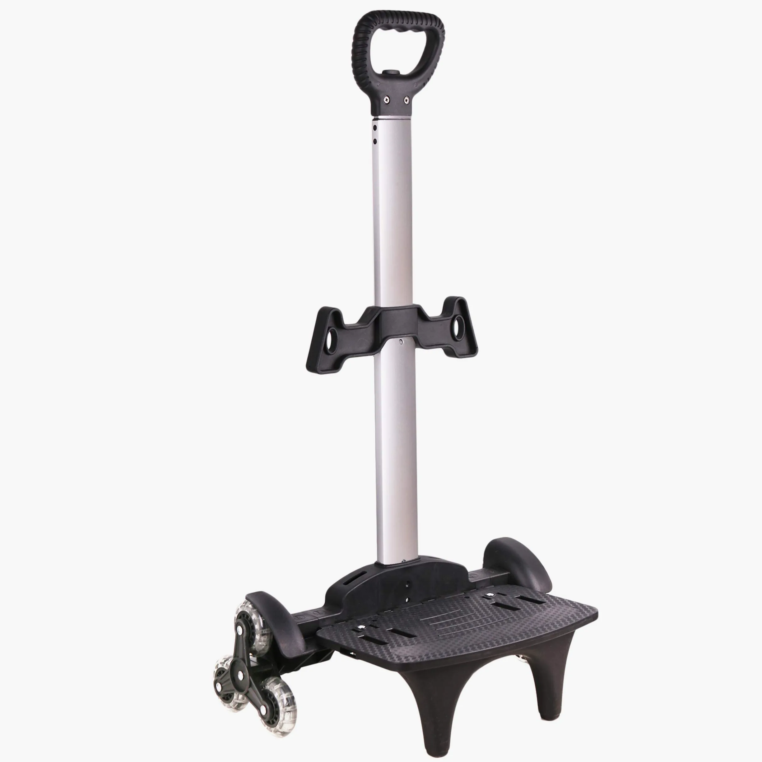 Carrello per Zaino, Carrello con Ruote Carrello a Mano Pieghevole Alluminio 6 Ruote Carrelli Portabagagli Zaini Trolley per Bambini Adolescenti Adulti Scuola Viaggi