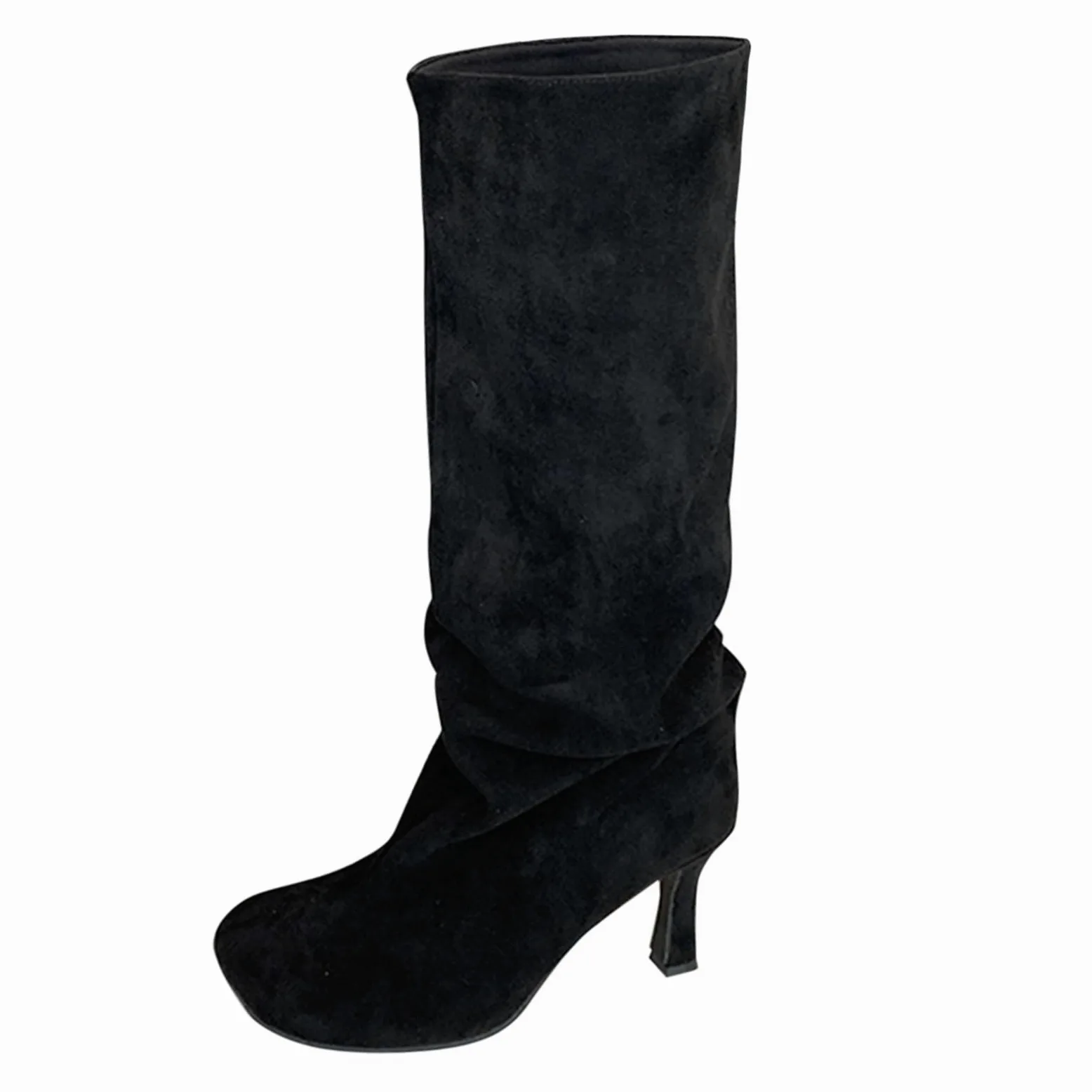 Stivali morbidi da donna a metà polpaccio, stivali da donna con tacco a stiletto, stivaletti da equitazione in stile country, scarpe casual con suola antiscivolo, calzature da passeggio per attività