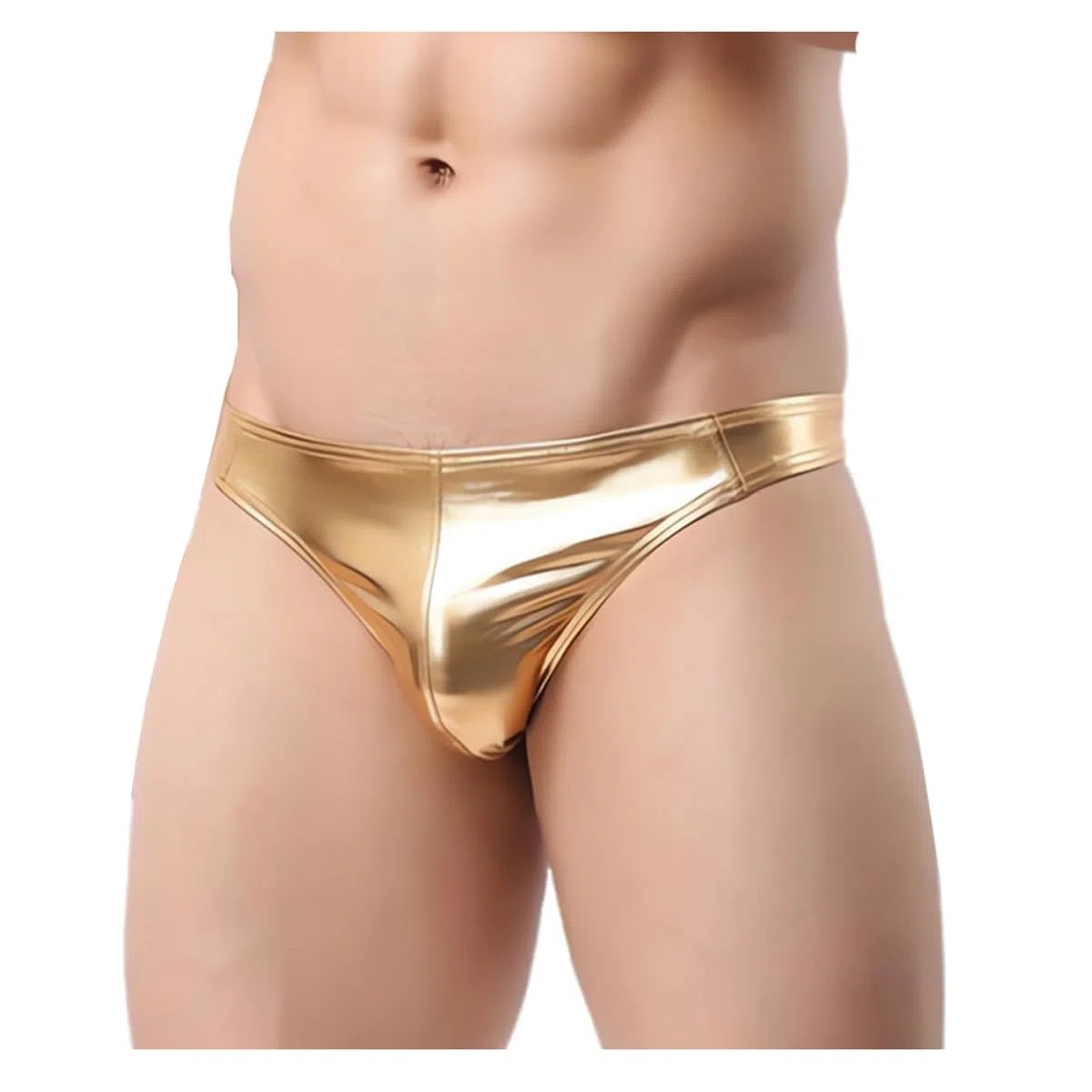Perizoma brillante maschile, perizoma a T-back a bassa risalto metallico, mancino di rigonfiamento sexy per crayplap, scintillio maschile sotto mutandine per clubwear, Biancheria intima per festa rave