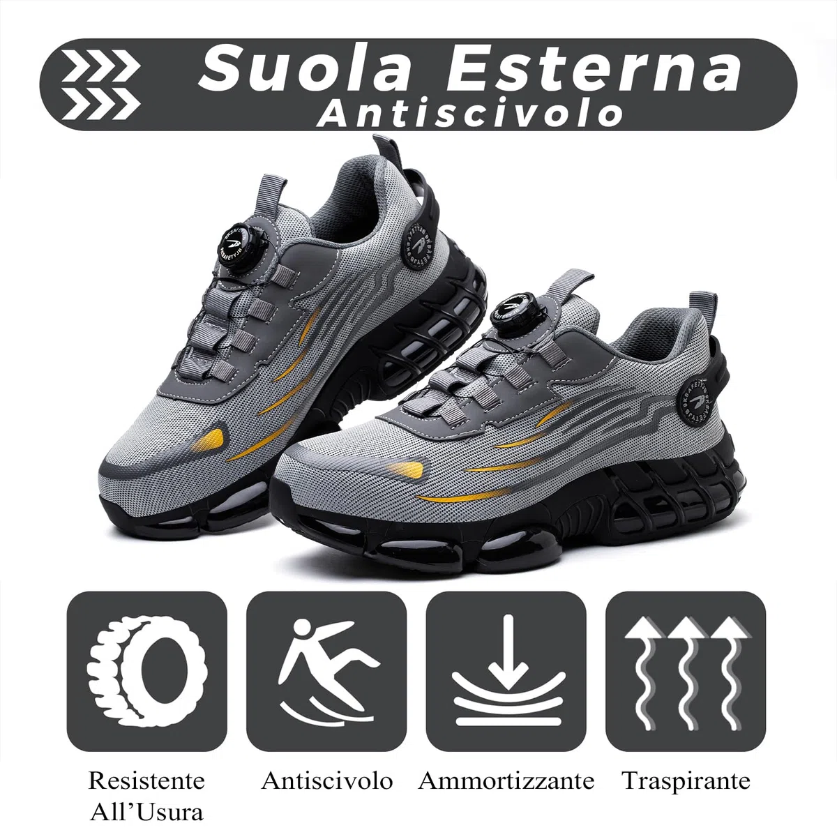 Scarpe Antinfortunistiche Uomo Donna Scarpe da Lavoro Traspiranti Comode Leggere con Punta in Acciaio 36-46 EU