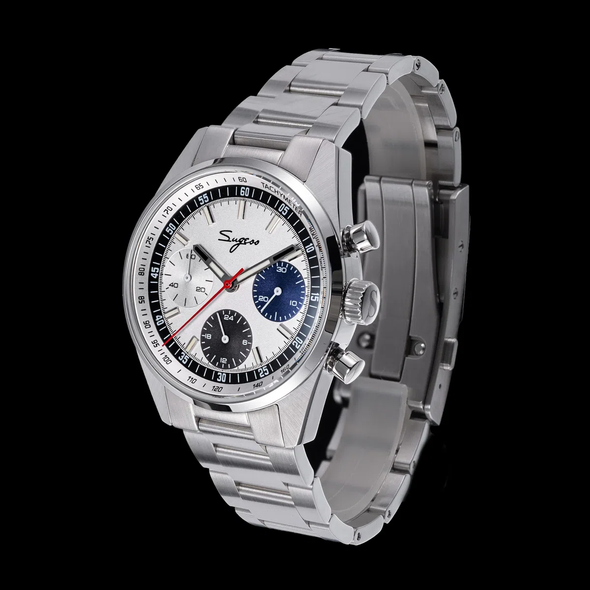 S465.TE.S Crono Heritage Fashion Cronografo Meccanico Uomo Orologio Acciaio Gabbiano 1963