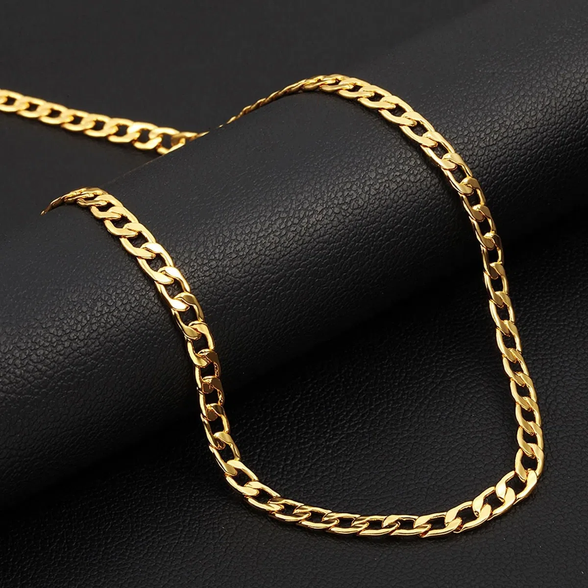WZGWDC Collana da Donna, Catena placcata Oro Hip Pop Rock Elegante con Chiusura a moschettone per Regali di Gioielli di Compleanno per fidanzati da Uomo