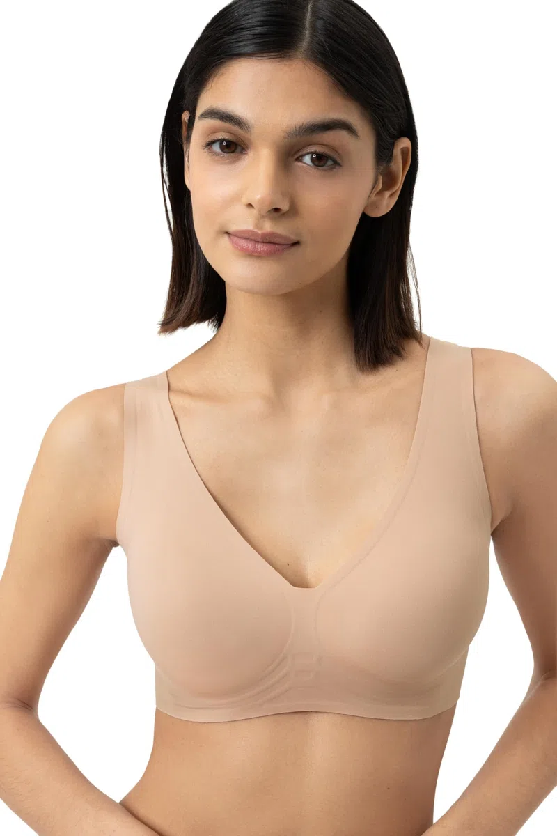 Mey Bustino da donna: con cuscinetti rimovibili, senza ferretto, spalline larghe, cuciture extra piatte, incollate, traspirante, serie Simply Better Invisibles