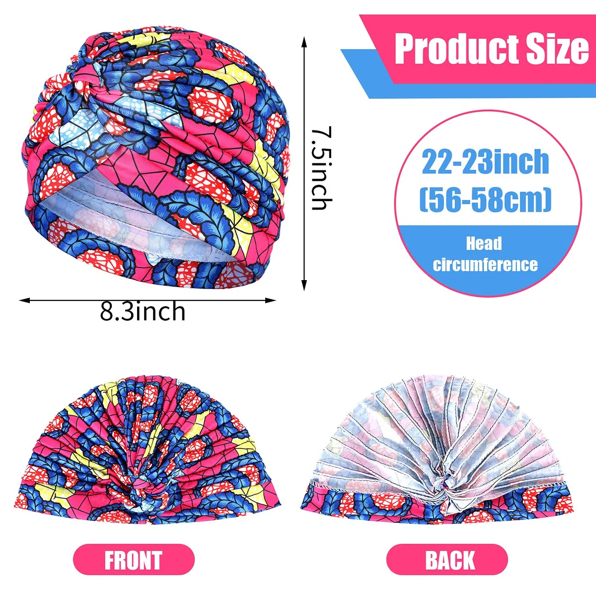 Geyoga 4 pezzi africani donne turbante cap foulard donna turbante cap stretch twisted headwrap
