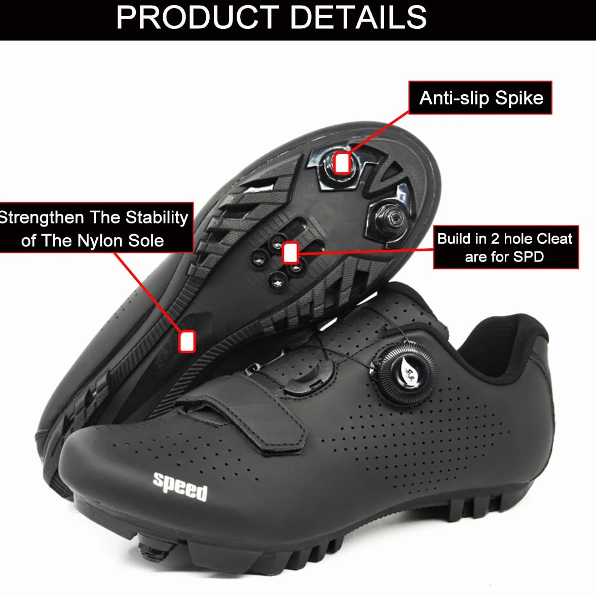 Hixingo Scarpe da Ciclismo Uomo Donna, Scarpe da Mountain Bike per Bici da Strada, Scarpe MTB Road SPD Scarpe da Ciclismo da Bici Compatibile, Scarpe da Equitazione