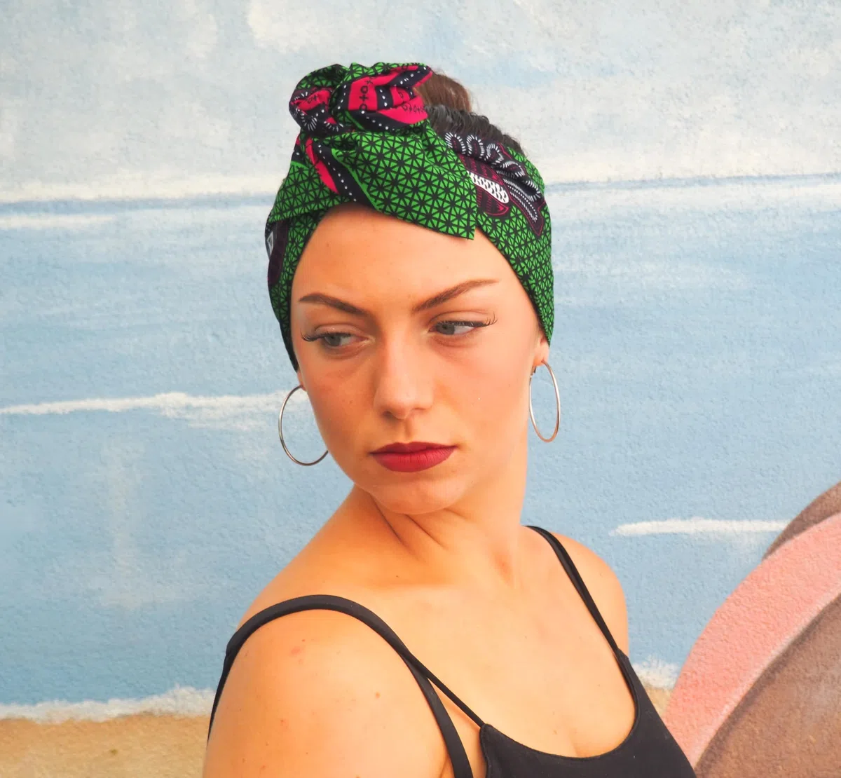 Generico Fascia capelli BANDANASARTE con ferretto modellabile,100% cotone pregiato WAX