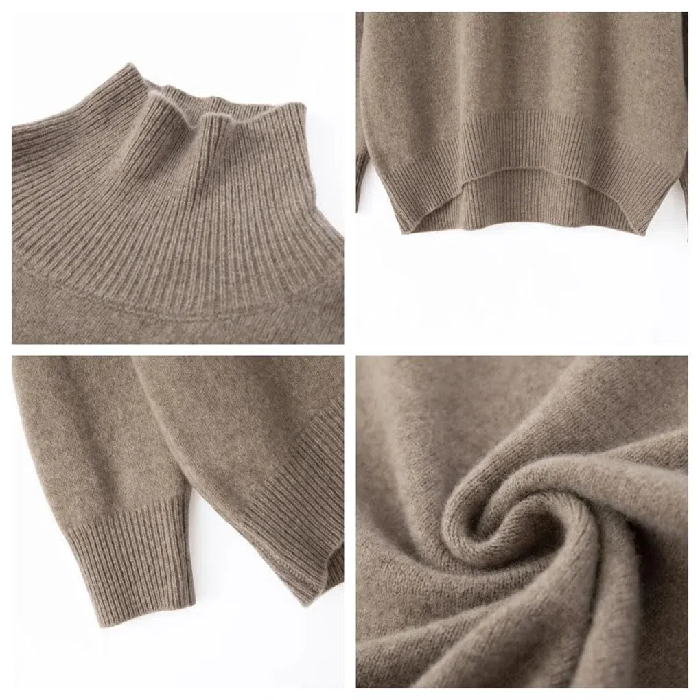 Maglioni da donna in lana a collo alto allentato casual pullover morbido capispalla maglioni