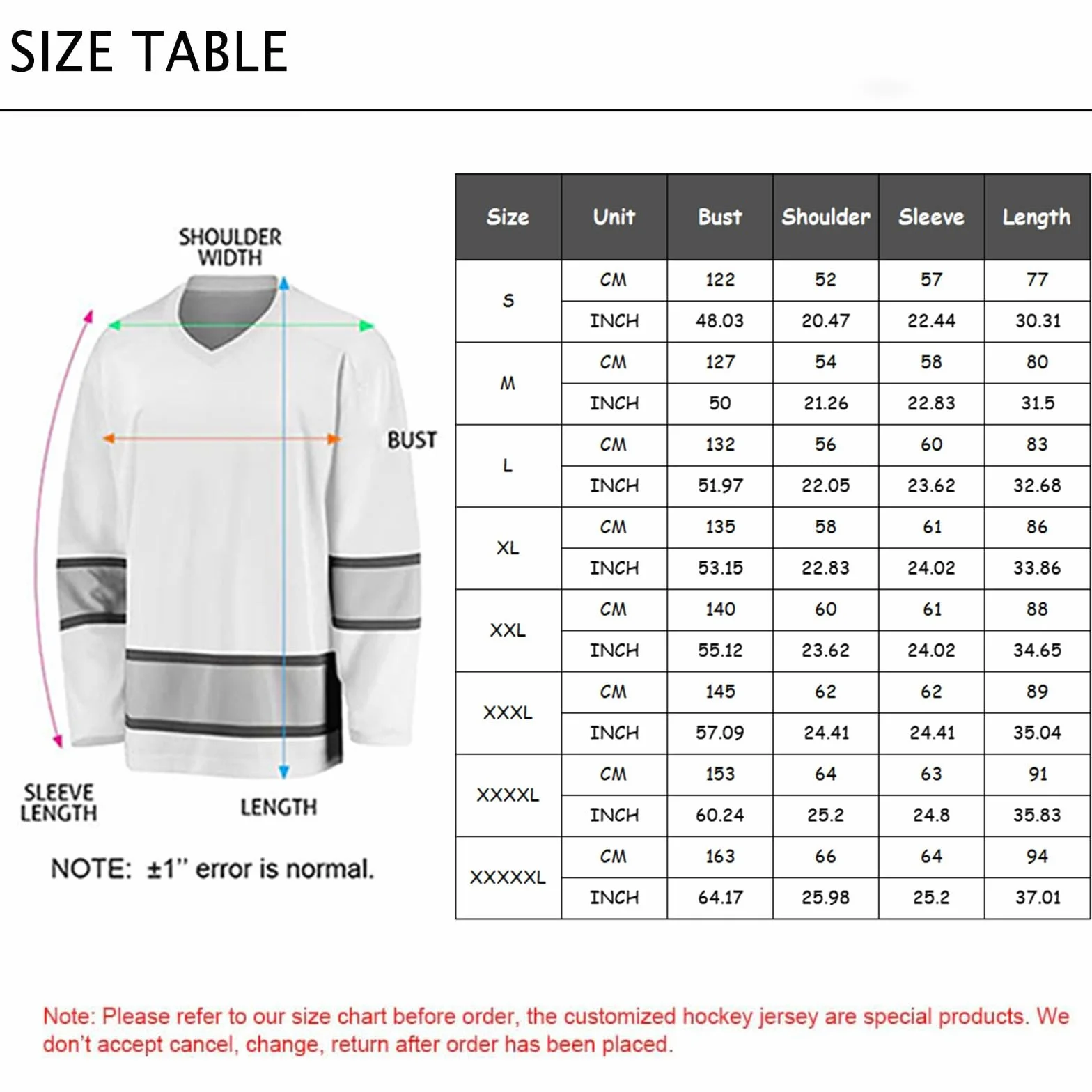 Maglie da Hockey Personalizzate, Maglie da Hockey Personalizzate con Nomi/Squadre/Numeri, Maglie da Hockey con Nomi Sono Adatte Come Regalo per Adulti!
