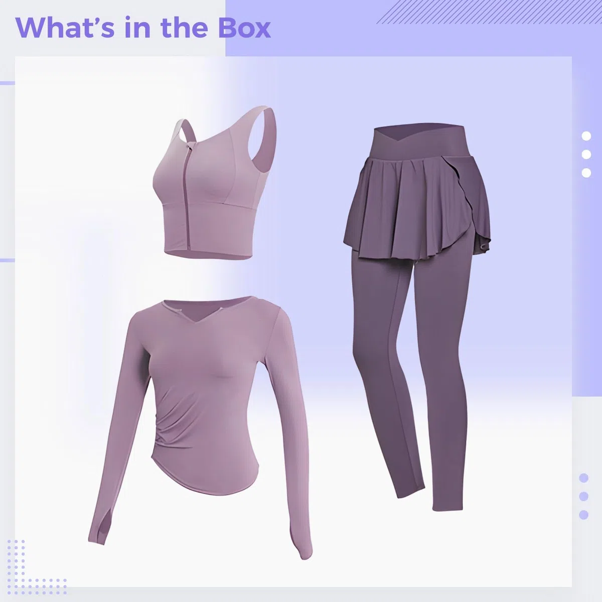 Set da allenamento da donna, 3 pezzi, per yoga, da donna, top senza maniche e maniche lunghe, XXL per 61-68 kg, misto poliestere traspirante