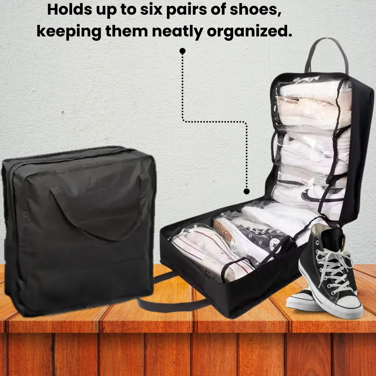 Borsa porta scarpe da viaggio portatile, compatta e pieghevole, per un massimo di 6 paia di scarpe, ideale per viaggiare e tenere in ordine le scarpe, facile da trasportare e riporre, design in