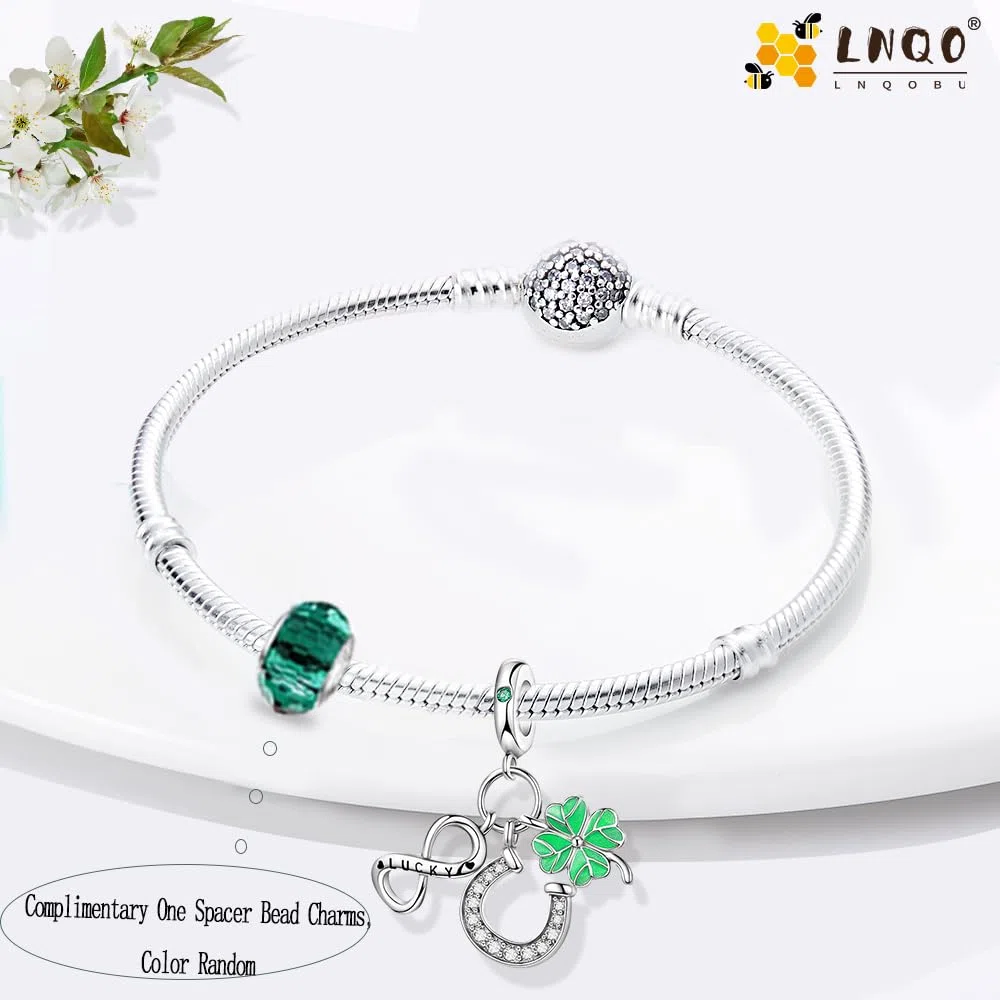 LNQOBU Bracciale per Charm Donna Argento Sterling 925 è Adatto a Bracciali e Collane da Donna