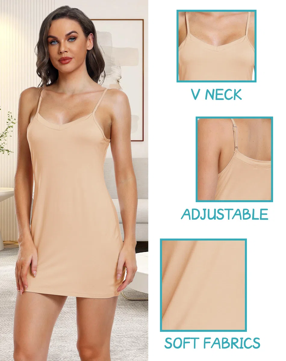 Sopesil Sottovesti da Donna Sottoveste Completa Senza Spalline Camicia da Notte Donna Eleganti Mini Abiti Maniche Sexy