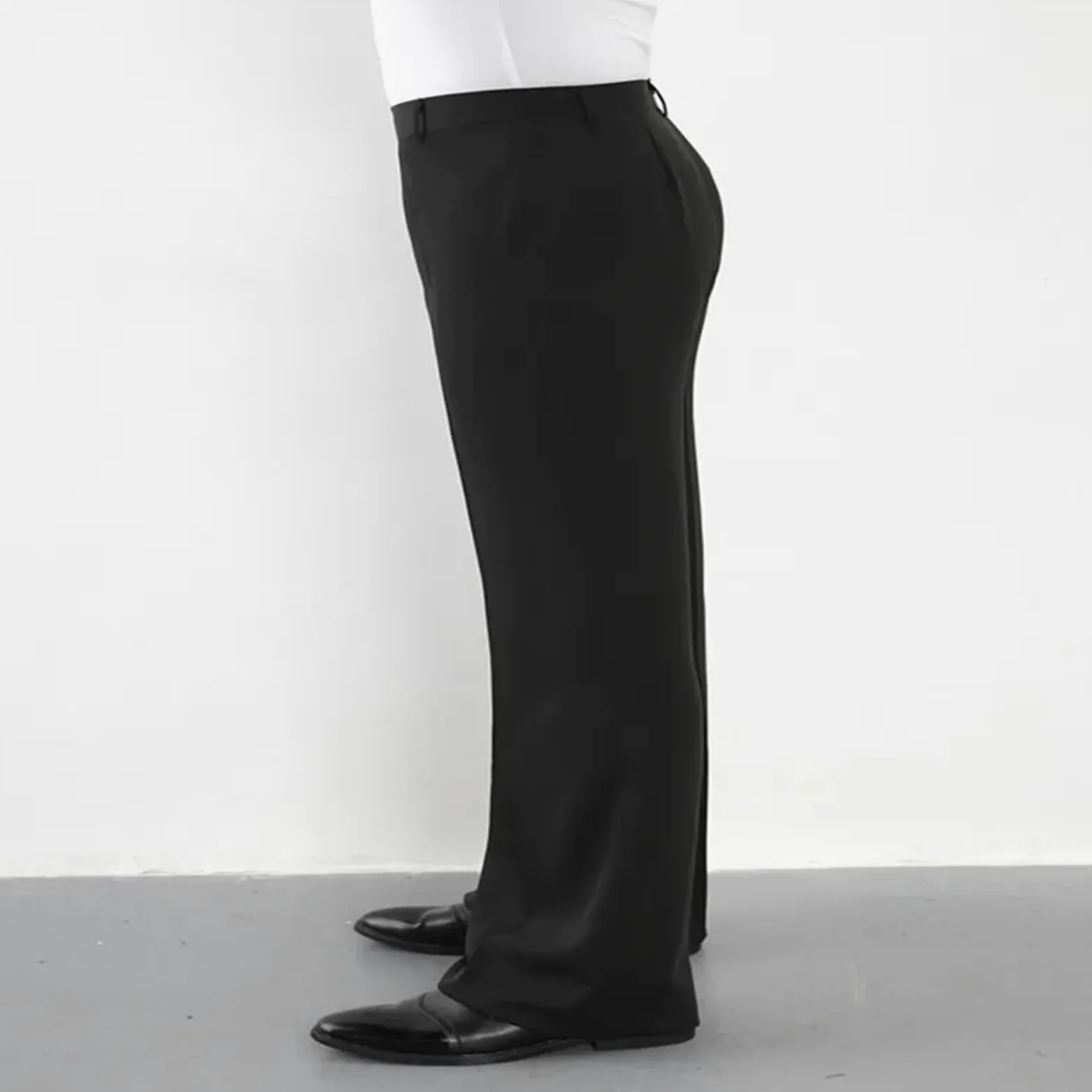 Pantalone Uomo per Danza Latino Pantaloni da Ballo Jazz/Latino da Uomo, Neri, da Uomo, for Sala da Ballo, Abbigliamento da Ballo for Prove/esibizioni(Black Belt Section,Waist 97CM)
