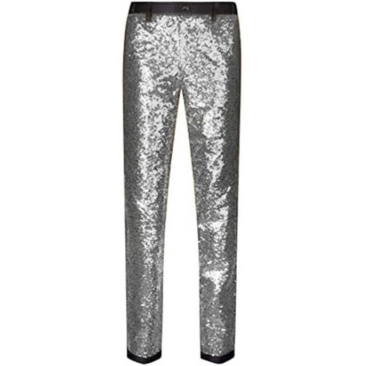 Set completo da uomo con paillettes giacca metallizzata 2 pezzi anni '80 outfit blazer e pantaloni lunghi lucidi smoking con paillettes Giacche Set con un bottone per lo sposo