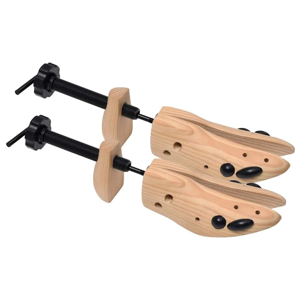 Tendiscarpe in legno di pino massiccio, regolabile, misura 41-46, con 12 fori e 8 sfere per alleviare i punti di pressione, per uomo e donna, assorbe l'umidità