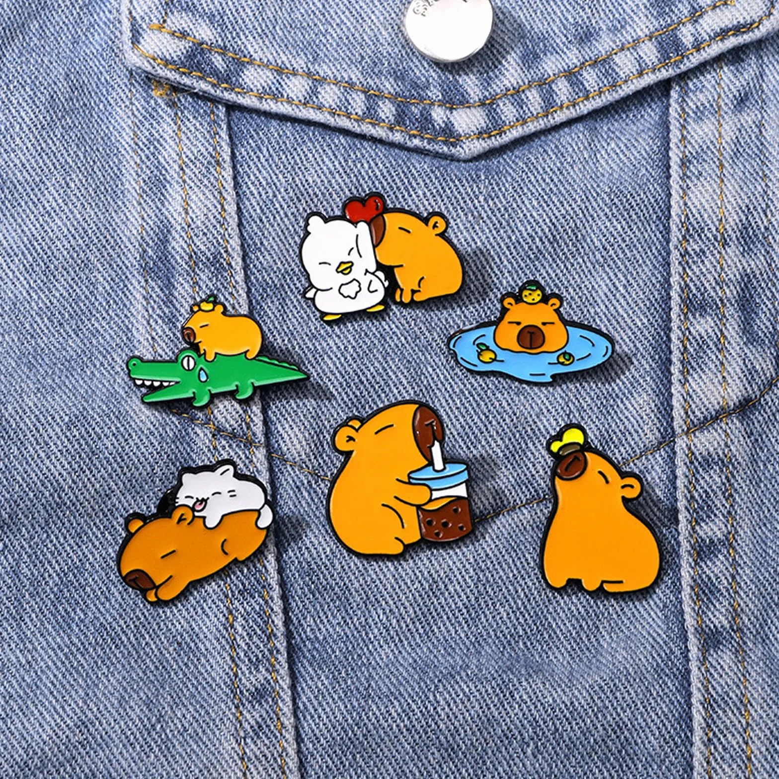 12 Pezzi Capibara Spille, Cartoni Animati Spilla, Distintivo Spille per Vestiti, Carino Capibara Spillette Pins, Capybara spille per Zaino, Spilla Smaltata per Donne, Bambini, Ragazze, Ragazzi