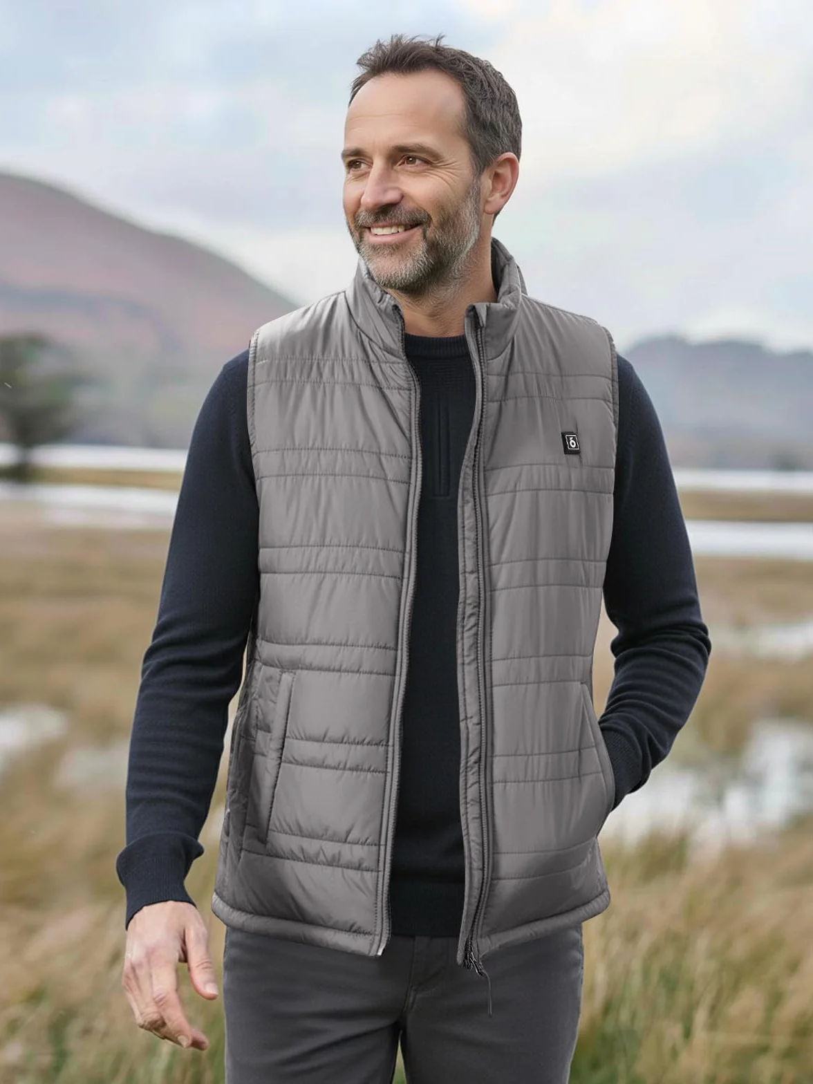 UNBON Gilet Riscaldato Uomo, Giubbotto Riscaldato Uomo con Batteria USB 10000mAh, Gilet Riscaldante Termico 3 Temperature 6 Zone di Calore, Giubbotto Riscaldante Invernale per Moto Caccia