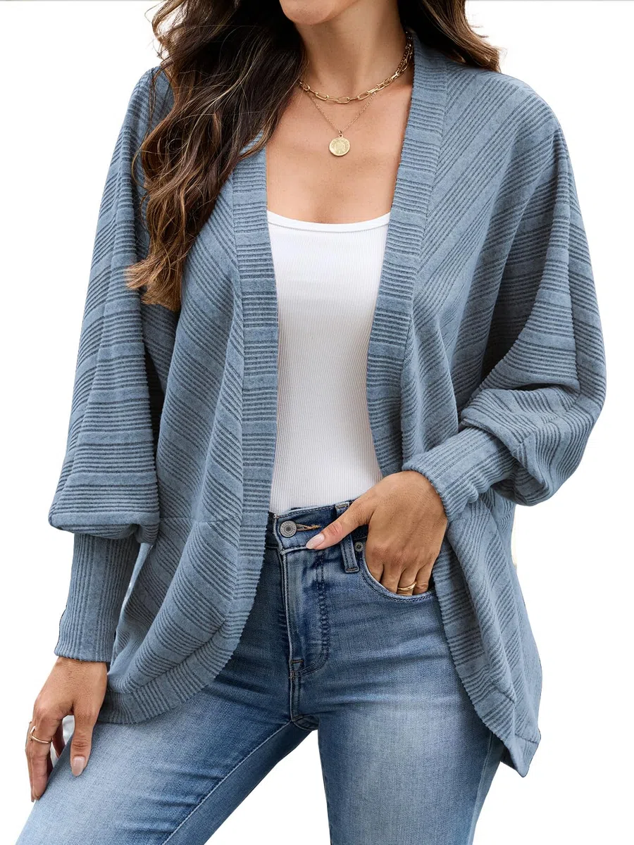 Cardigan da Donna Casuale Manica Lunga Maglione Leggero Scollo a V Elegante Manica Lunga Giacca Cardigan