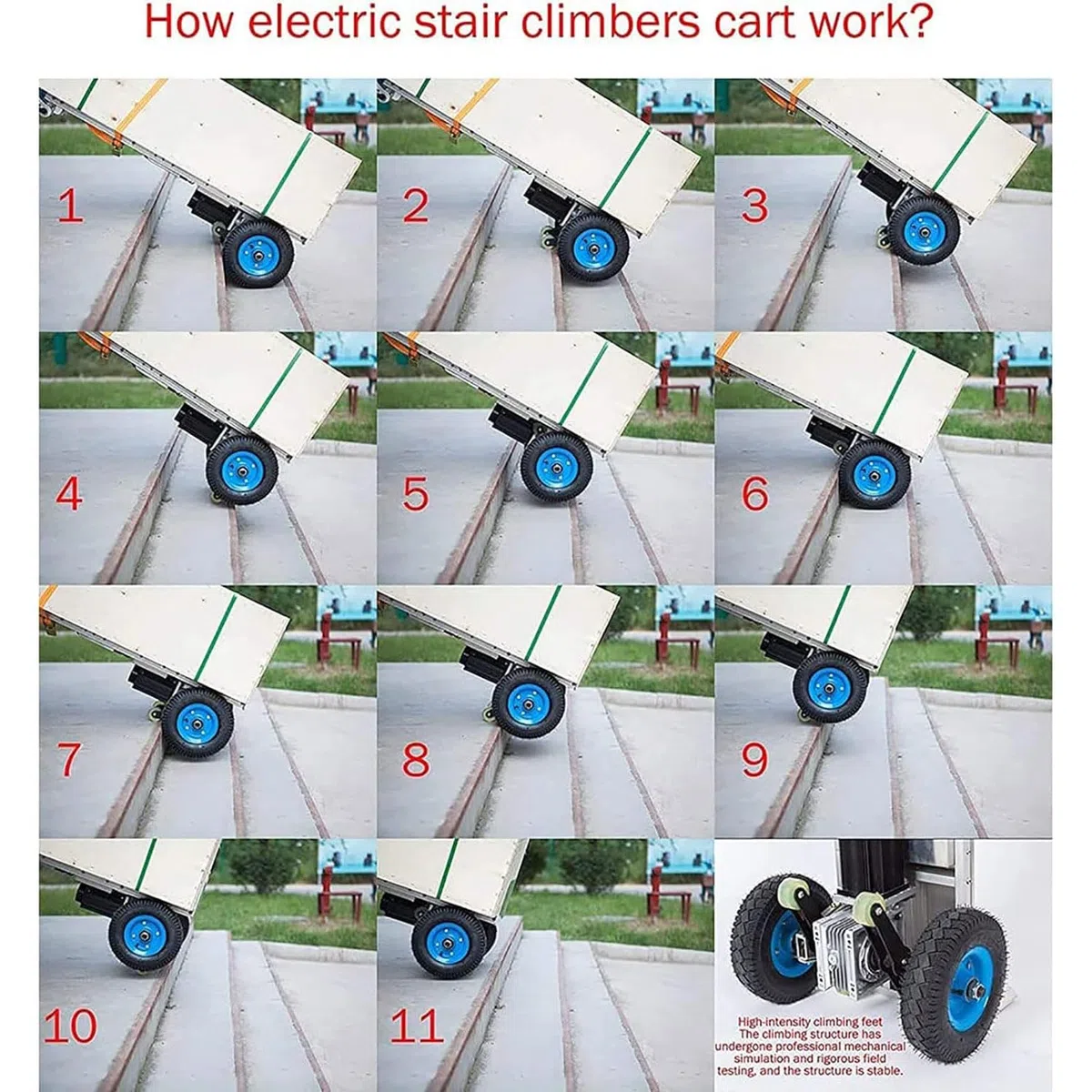 Carrello Elettrico Da 1200 W, Montascale Elettrico In Acciaio Inossidabile, Macchina Per Salire Le Scale Con Capacità Di 400 Kg/881 Libbre, Carrello Mobile Per Casa, Cantiere, Centro Commerciale