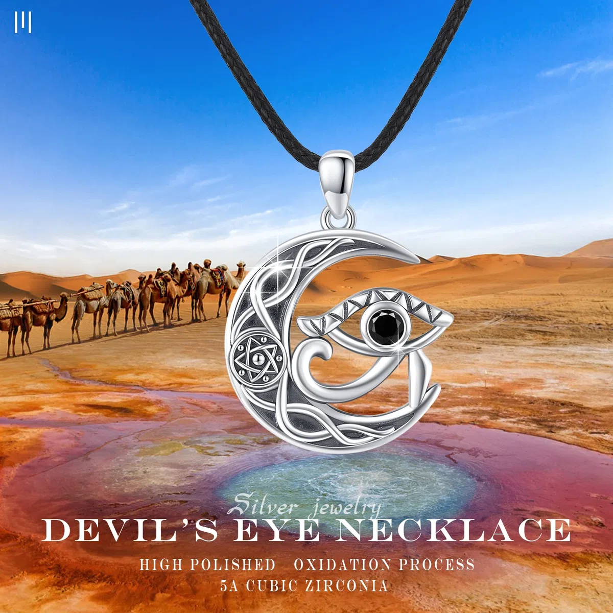 Egiziano occhio di Horus collana in argento Sterling antico Wedjat occhio del Ra Horus simbolo di protezione amuleto protettivo gioielli copti regali per donne uomini, Argento sterling