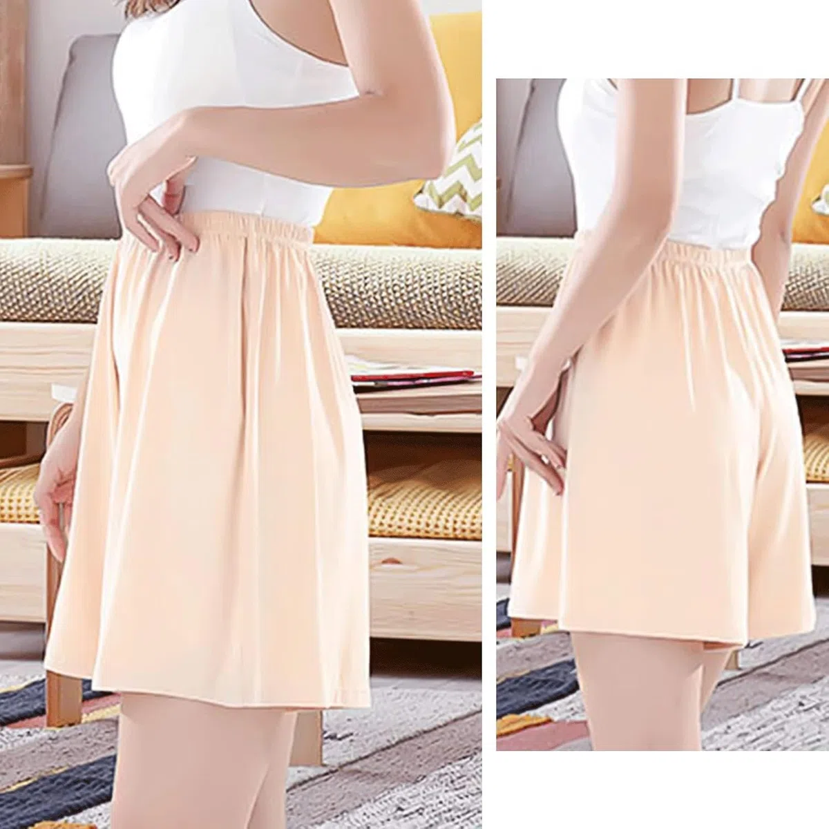 Confezione da 3 pantaloncini culotte da donna moderni in spandex nudo a metà slip per sotto i vestiti XL