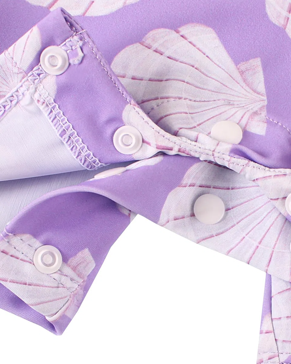 WYTbaby Costume da bagno per bambini, protezione UV, con bottoni, monopezzo, a maniche lunghe, per bambini da 3 mesi a 3 anni