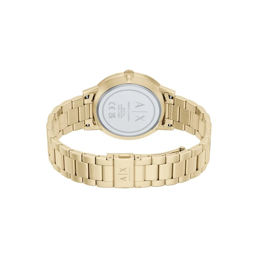 Armani Exchange Orologio da Uomo 42MM in Acciaio Inossidabile Color Oro, AX7178SET