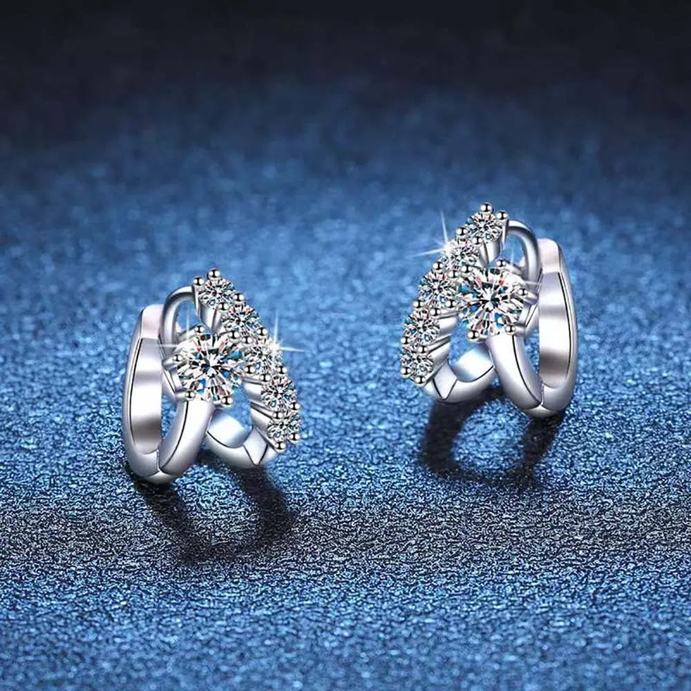 Piccolo Cerchio Moissanite Orecchini A Cerchio Argento Sterling Moissanite Huggie Orecchini per Le Donne Femminile Piccoli Gioielli Regali