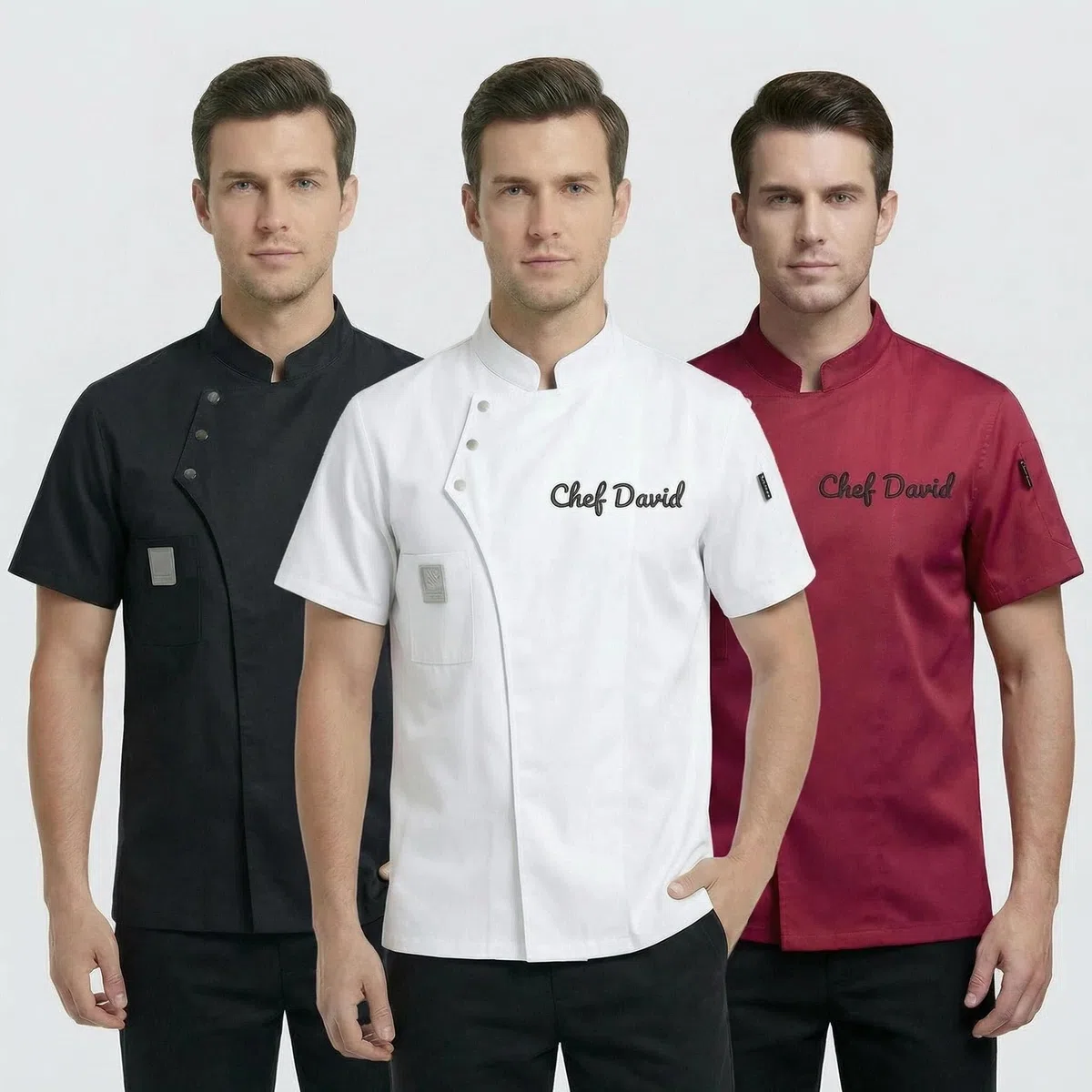 Giacca da chef personalizzabile per uomo e donna, giacca da cuoco personalizzata con nome/testo ricamato, crea la tua camicia da chef