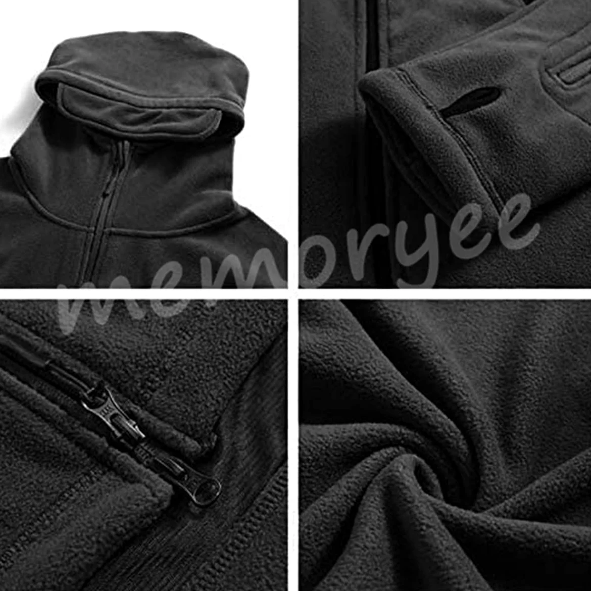 Memoryee Uomo Giacche Antivento Giacca in Pile Outdoor Militare Caldo Cappotto