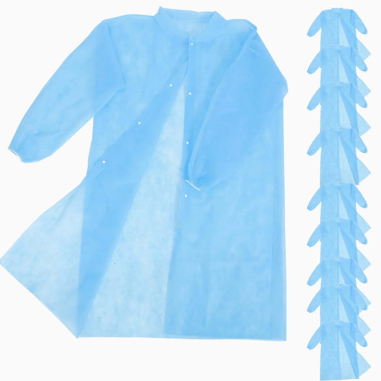 Sosoport 10pezzi Camici Monouso Laboratorio Blu Non Tessuto, Leggeri e Facili da Indossare, Vestibilità 3xl per Ambienti di Lavoro Protetti