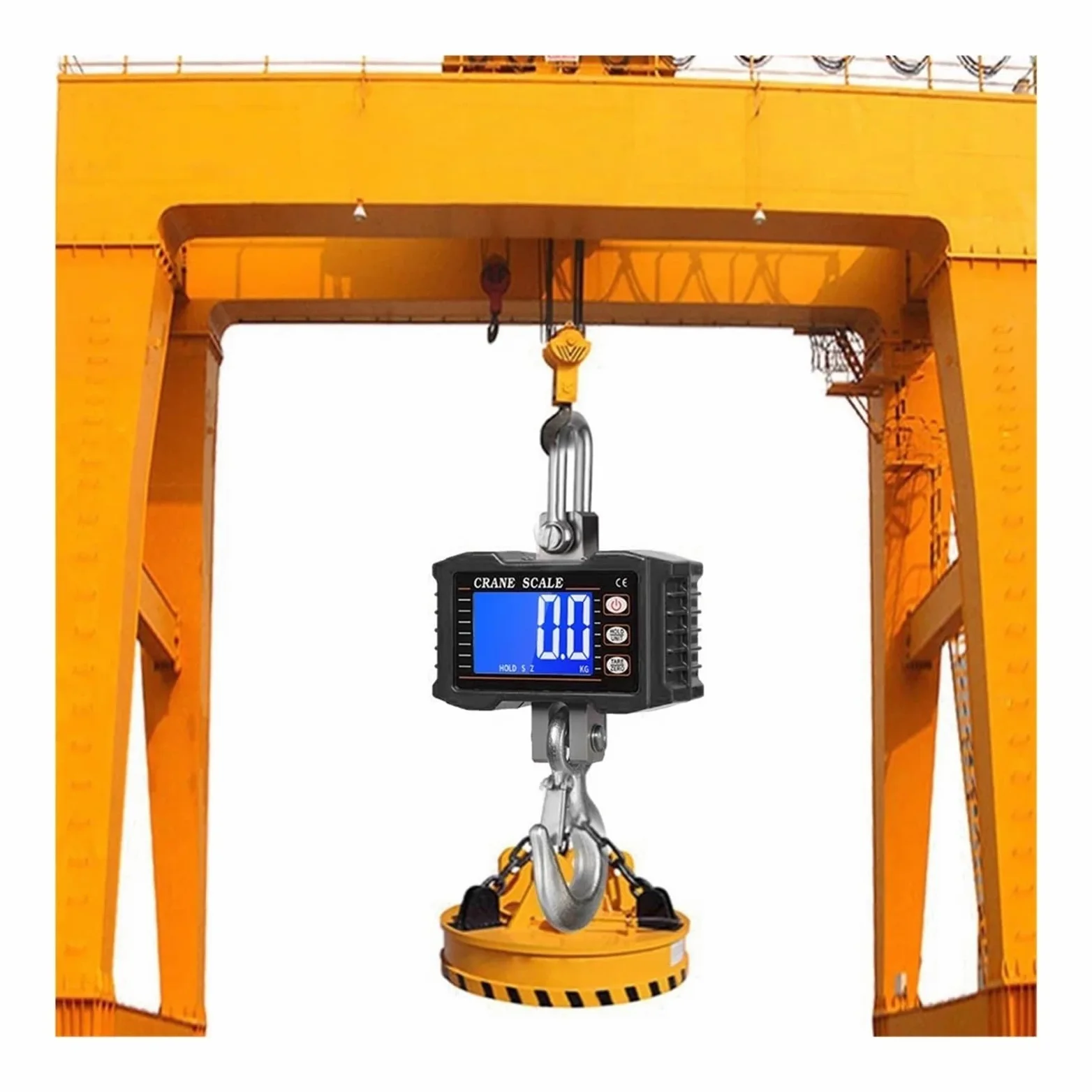 Bilancia sospesa, 1000kg/2204lb Bilancia digitale sospesa per gru | Dotata di display digitale leggibile e struttura robusta per cantieri e sollevamento industriale.