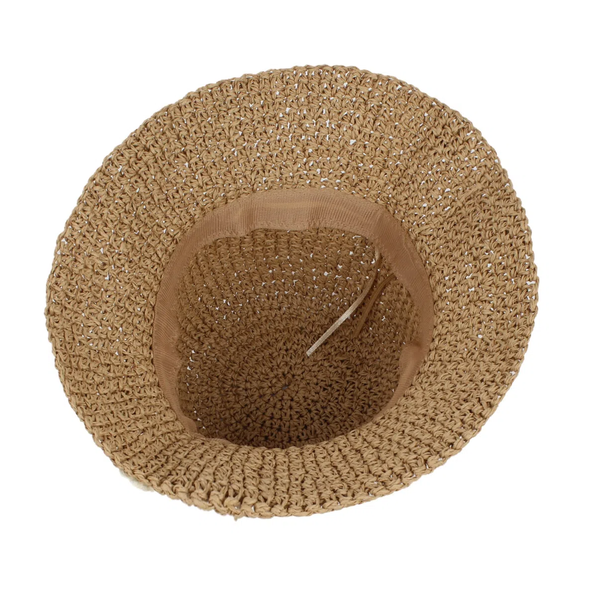 Cappello di paglia da donna, pieghevole, regolabile, estivo, in paglia, con fiori, da spiaggia, a tesa larga