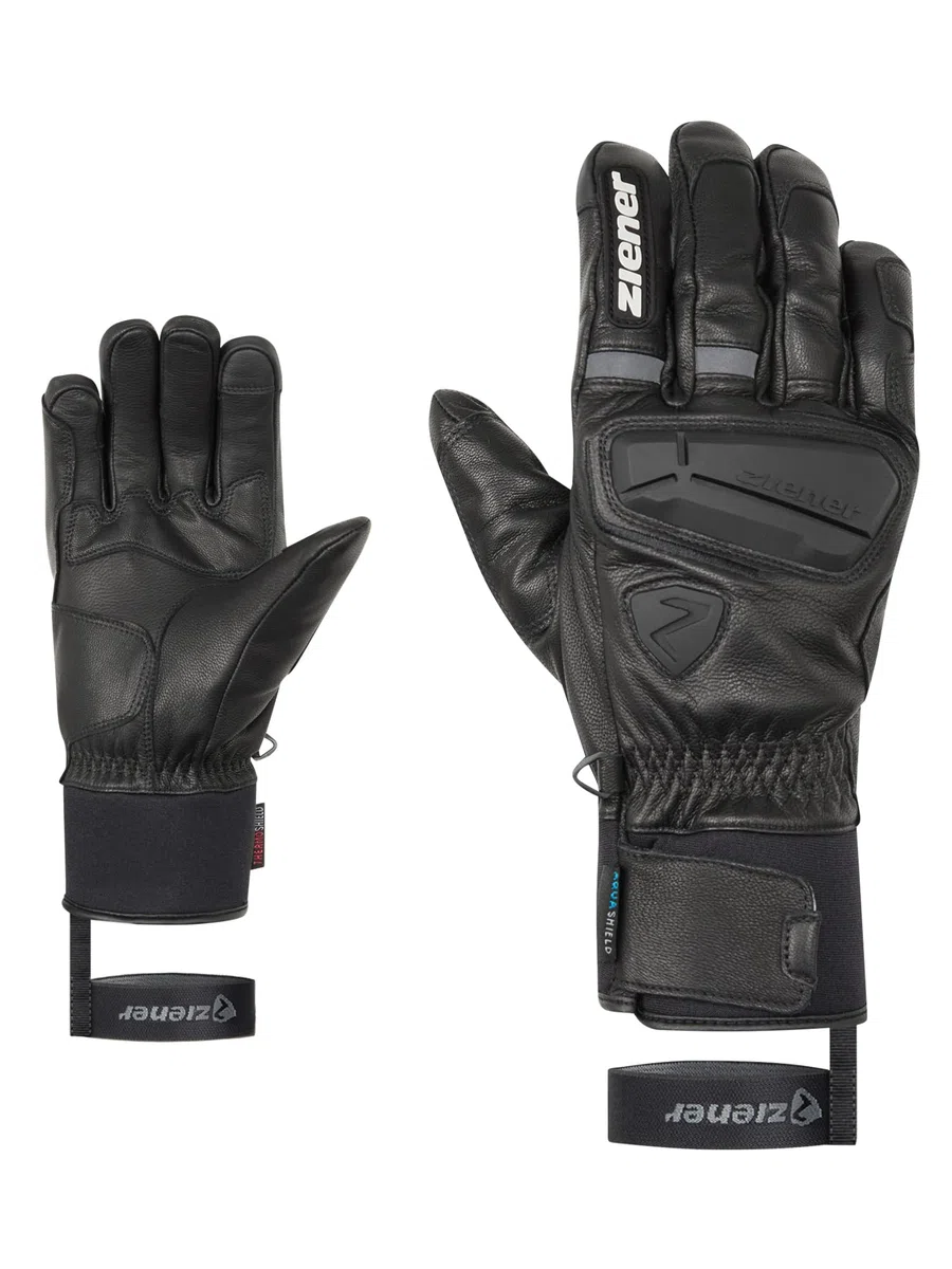 Ziener Guanti da sci GALF-Z da uomo/sport invernali | Primaloft, pelle, touch, nero, 9