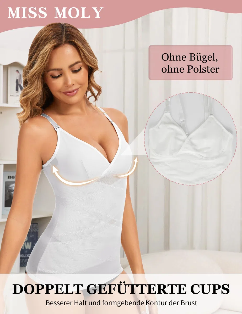 MISS MOLY Canottiera da donna in rete, modellante per la pancia, shapewear da donna, elasticità modellante