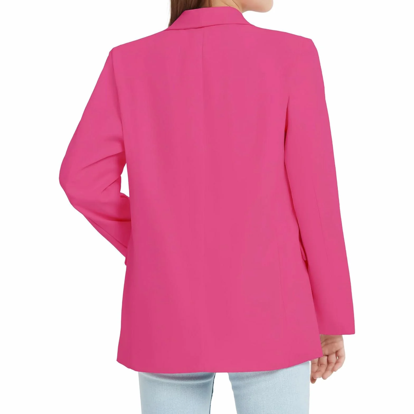 Generico Bambina Ragazza Giacca Manica Lunga in Tinta Unita Tailleur Cardigan Elegante Cappotto Leggero Bambine Primavera Autunno Abbigliamento Vestiti Ragazze 3-14 Anni 2026