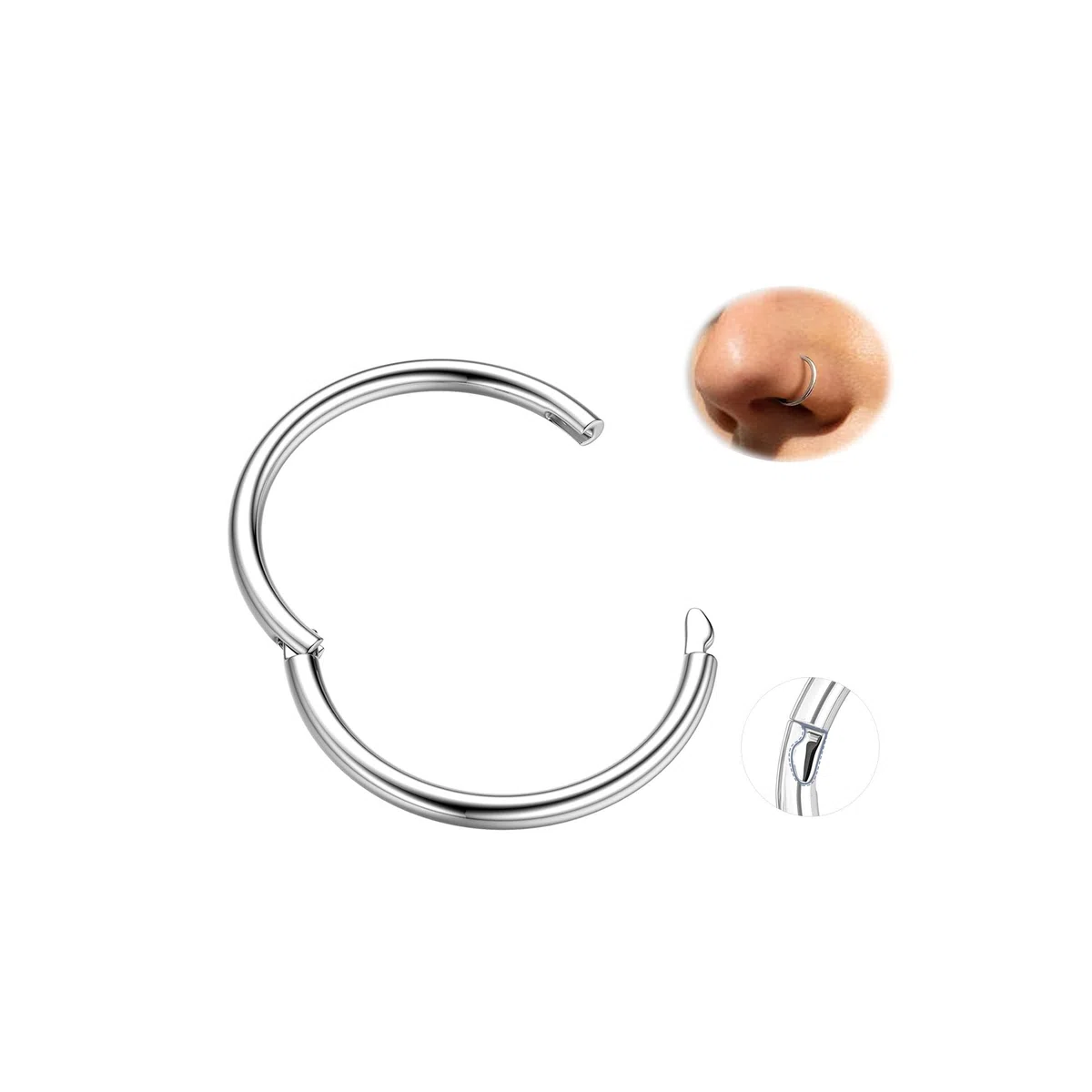 BodyBonita Nostril Piercing Naso In 16G/18G Titanio Orecchini Cerchio Anello Per Septum Conch Helix Uomo Con Design Pugnale Clicker Trago Cartilagine Lobo Ipoallergenico Gioielli Di Stile Moderno