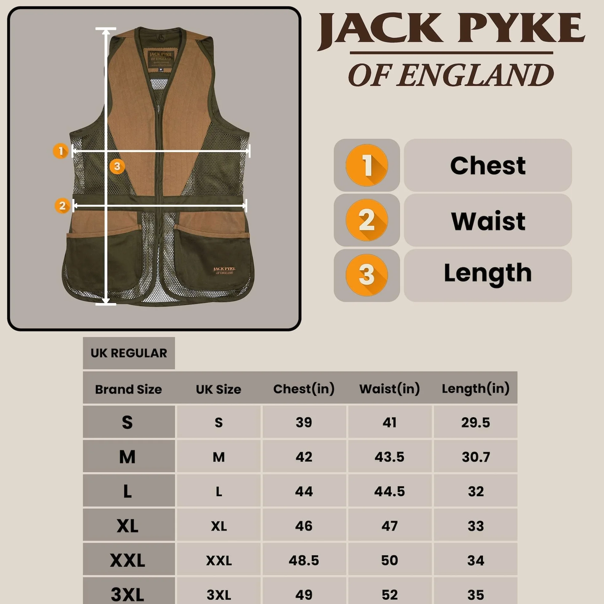 JACK PYKE Sporting - gilet da tiro - Verde - M