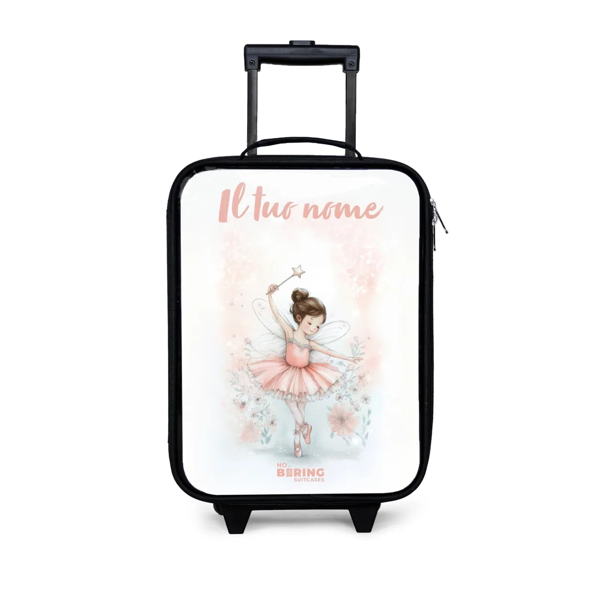 NoBoringSuitcases.com® Valigia Per Bambini Personalizzato Con Un Nome 48x31x19 cm Bagaglio Ultraleggero Trolley A Mano Rigidi LED Ruote Da Viaggio - Ragazze - Ballerina - Elfo - Fata