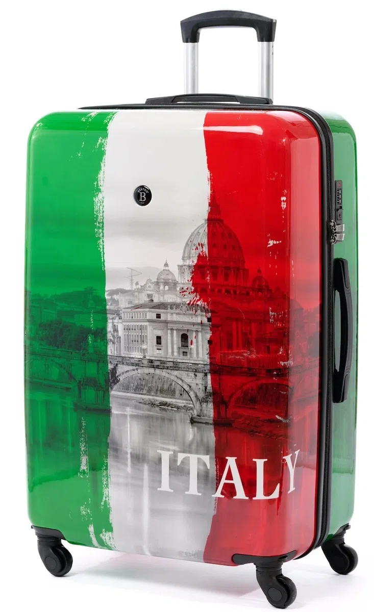 BERTOO Italia Valigia rigida XXL Large 99L, bagaglio da stiva leggero in ABS+PC con 4 ruote girevoli staccabili, lucchetto a combinazione, 75cm