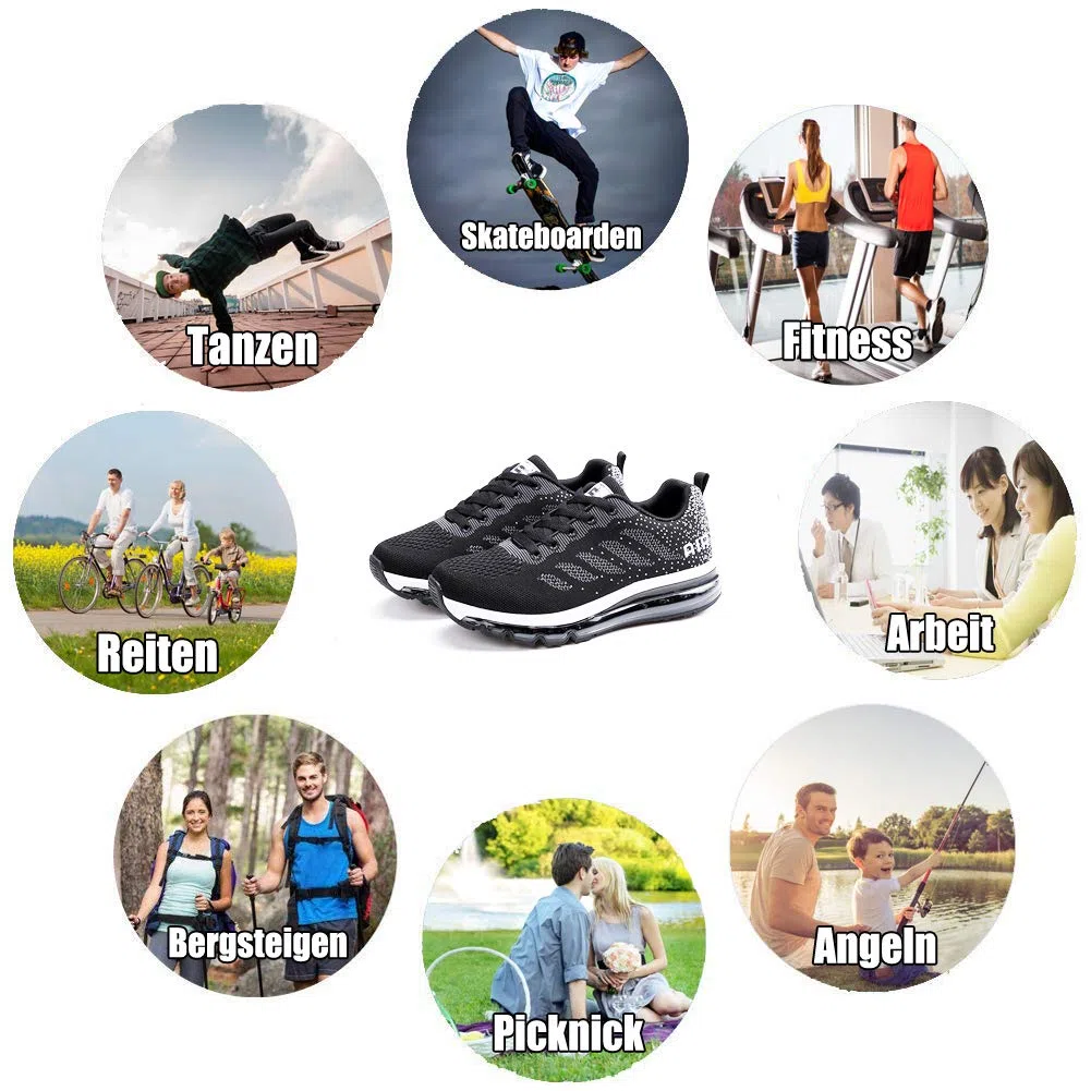 Scarpe da Ginnastica Donna Uomo Sportive Sneakers Running Air Scarpe per Outdoor Fitness Corsa Walking 34EU - 46EU