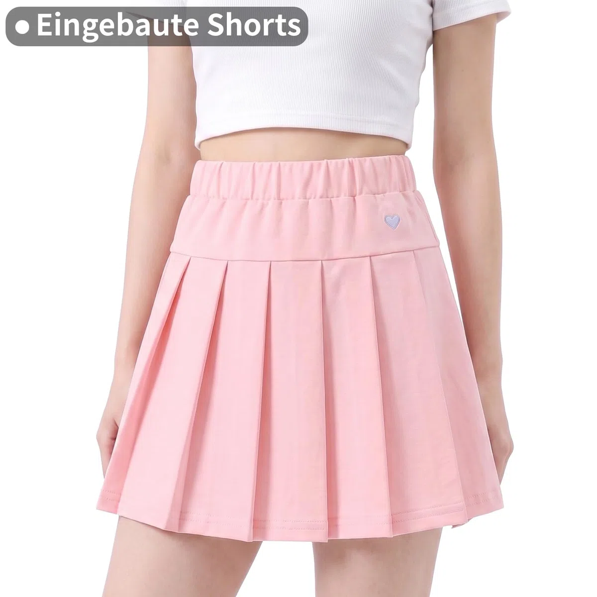 Gonna A Pieghe per Bambine 6-13 Anni in Cotone con Pantaloncini Interni Skort Traspirante per Tennis Scuola E Sport