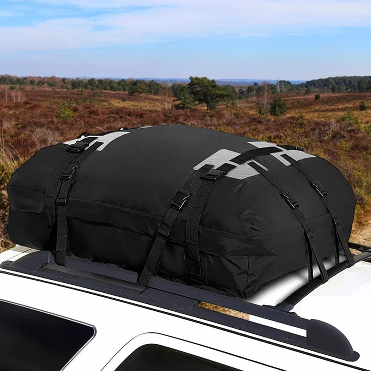 Borsa da tetto per auto, pieghevole, resistente, impermeabile, da viaggio | portatile, morbida, organizer per bagagli, campeggio, viaggi su strada, gite in famiglia, veicoli in movimento, avventure
